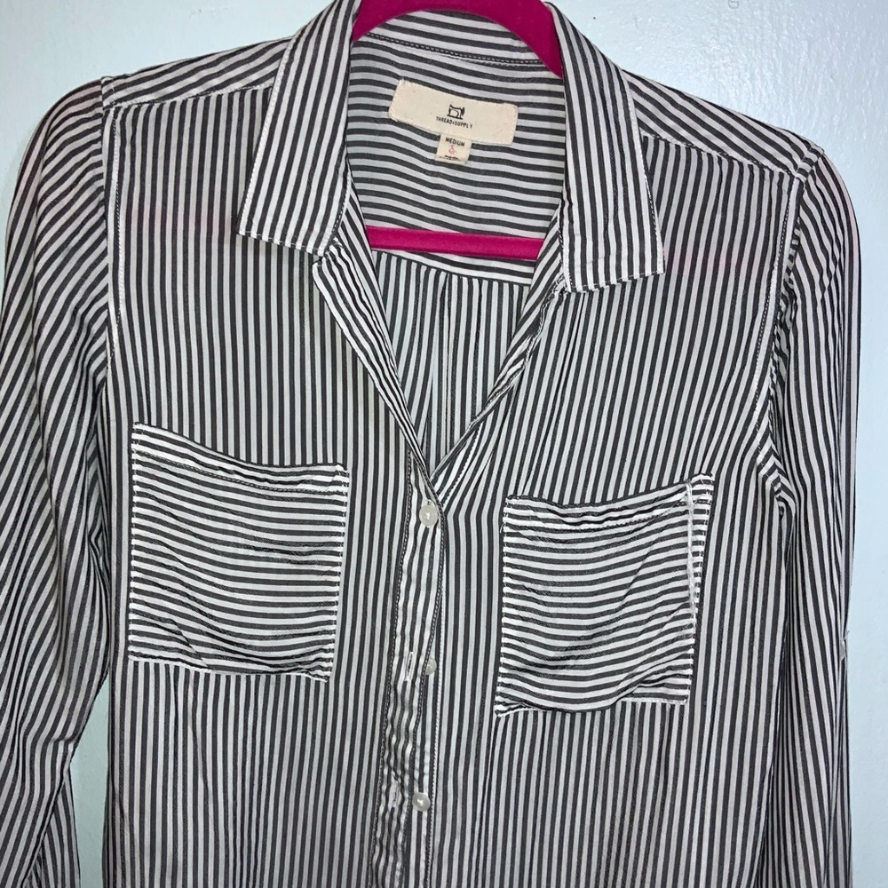 Thread + Supply Striped Button Down Size Medium - image 3
